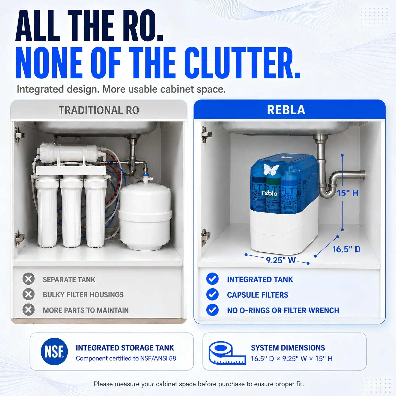 Rebla Water 100 GPD Reverse Osmosis System