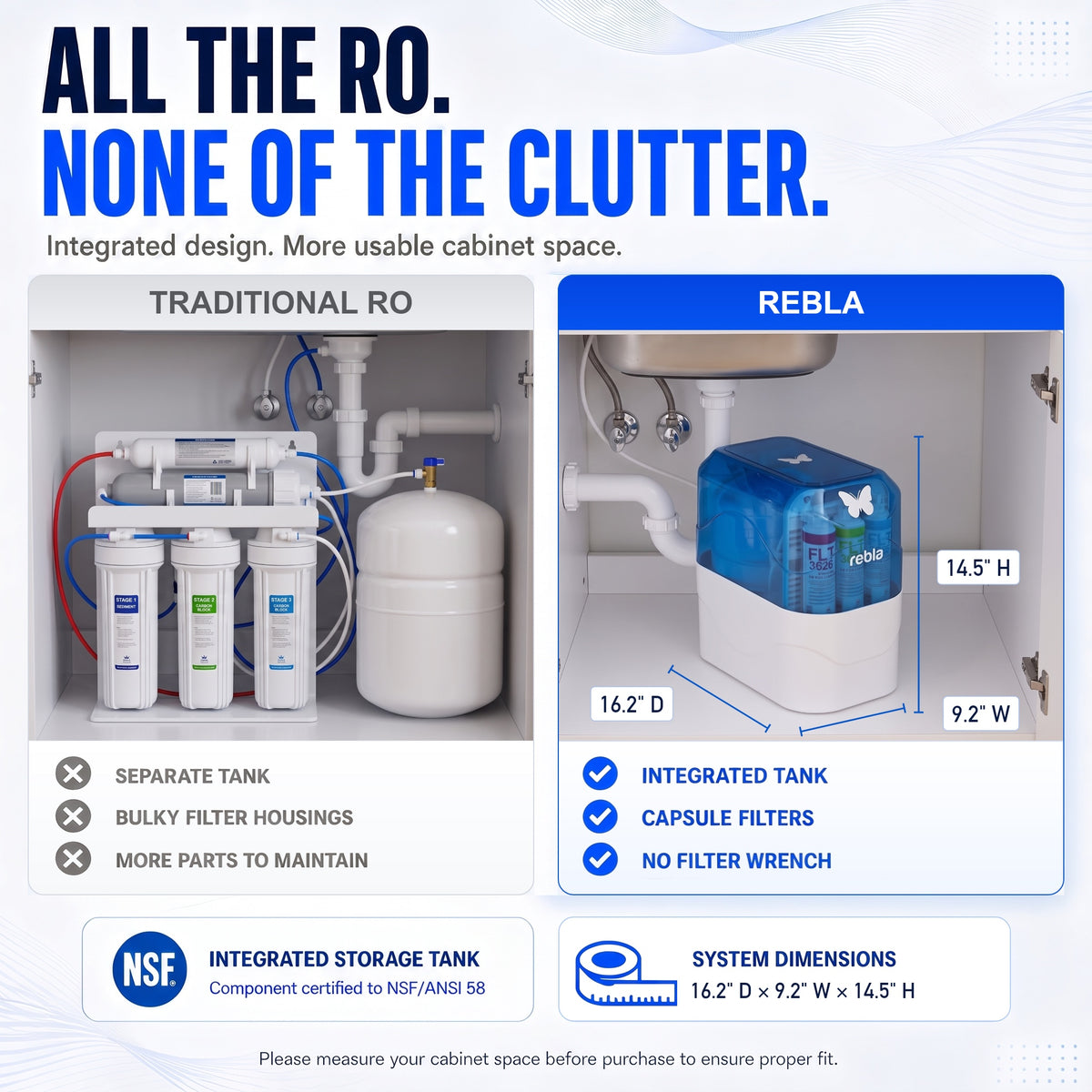 Rebla Water 100 GPD Reverse Osmosis System